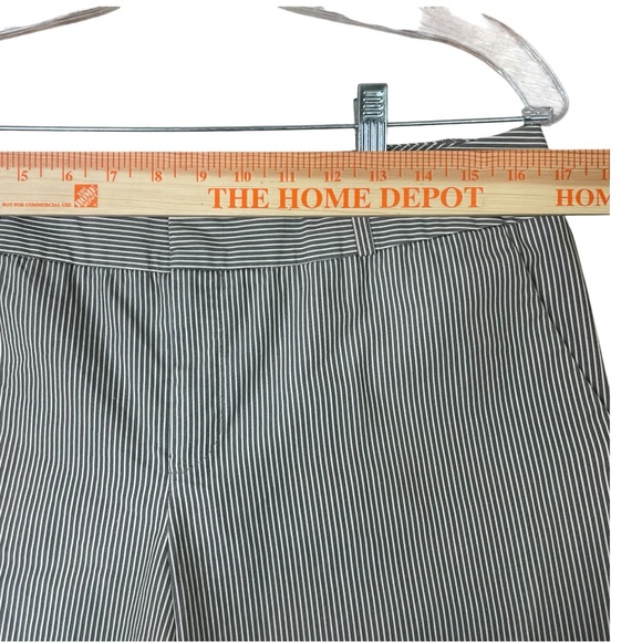 Norma Kamali Career Crop Pant Gray White Straw Stripe Women Size 10(34x26)EUC - Picture 10 of 12